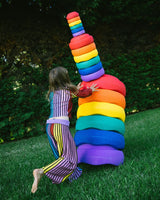 Turm aus Stapelstein Original Grow, Original und Original Mini Rainbow
