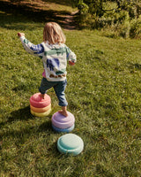 Stapelstein® Rainbow Set – 7 pierres d’équilibre avec balance board